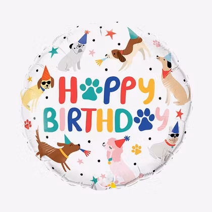 Folieballong - Happy Birthday - Hundar