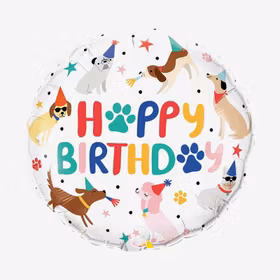 Folieballong - Happy Birthday - Hundar
