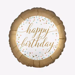 Folieballong - Happy Birthday - Guld