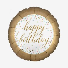 Folieballong - Happy Birthday - Guld