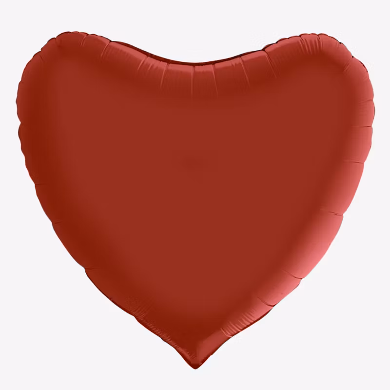 Folieballong - Hjärta Satin Rubinröd Stor