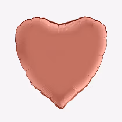 Folieballong - Hjärta Satin Roséguld
