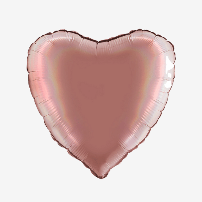 Folieballong - Hjärta Platinum Rose
