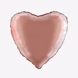 Folieballong - Hjärta Platinum Rose