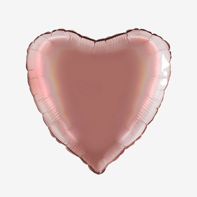 Folieballong - Hjärta Platinum Rose