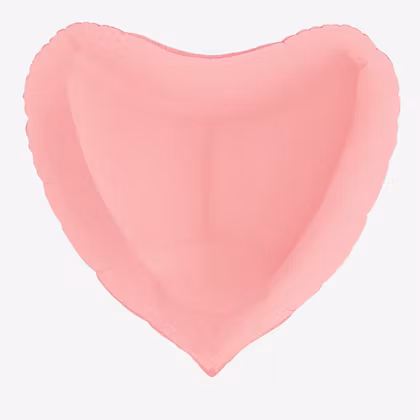 Folieballong - Hjärta Pastellrosa Stor