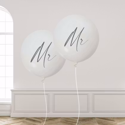Två jätteballonger - Soulmates in White Personlig