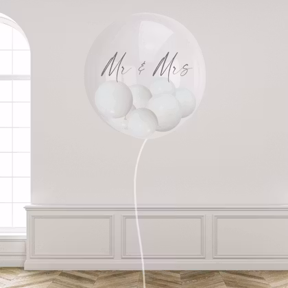 Ballong Crystal Clear - Bröllopsbubblan Personlig