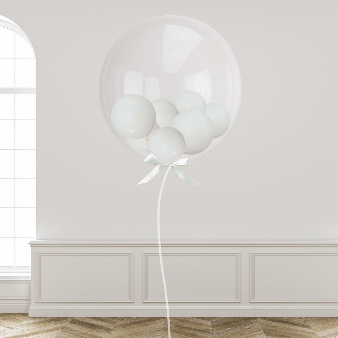 Ballong Crystal Clear - Wedding Bubble and Bow