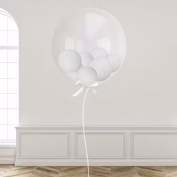 Ballong Crystal Clear - Wedding Bubble and Bow