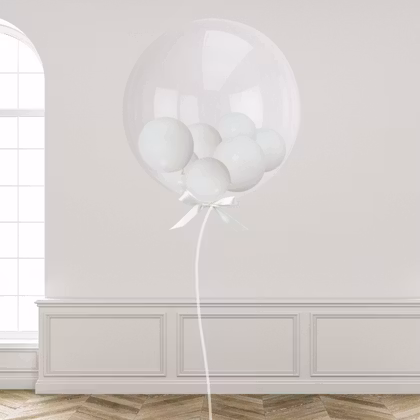 Ballong Crystal Clear - Wedding Bubble and Bow
