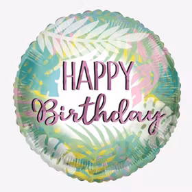 Folieballong - Happy Birthday - Tropisk