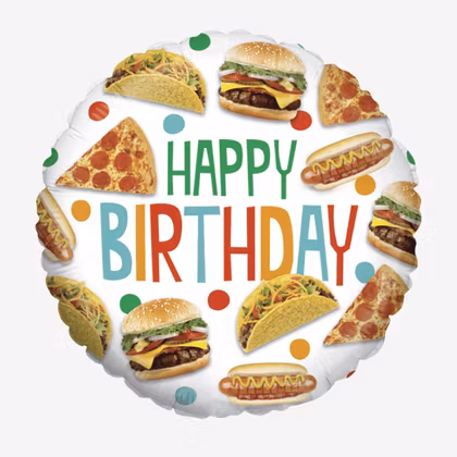 Folieballong - Happy Birthday - Festive Foods