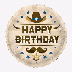 Folieballong - Happy Birthday - Cowboy