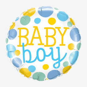 Folieballong - Baby Boy Dots