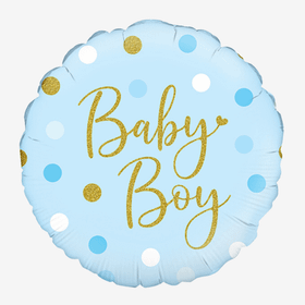 Folieballong - Baby Boy Sparkling Dots