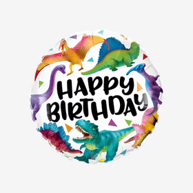 Folieballong - Happy Birthday - Dinosaurier