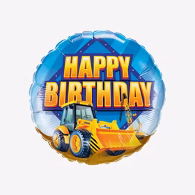Folieballong - Happy Birthday - Grävskopa