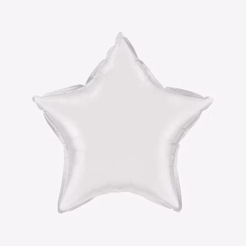 Ballongpost Folieballong - Stjärna Vit