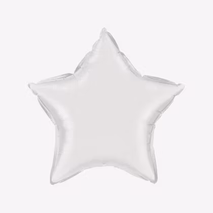 Ballongpost Folieballong - Stjärna Vit