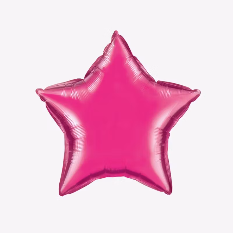Heliumfylld Folieballong - Stjärna Fuchsia