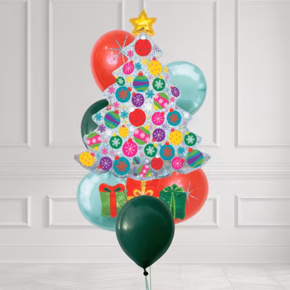Ballongbukett - Jul - Holly Jolly Bouquet