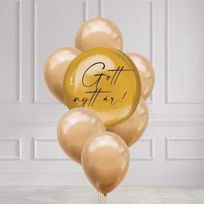 Ballongbukett - Golden Glow NYE Personlig