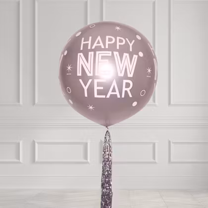 Jätteballong - Happy New Year med tail