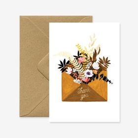 Kort - Flower Envelope Thank You
