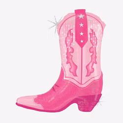 Folieballong - Rosa Cowboy Boots