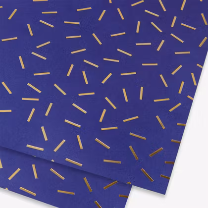 Presentpapper - Blå och Guld