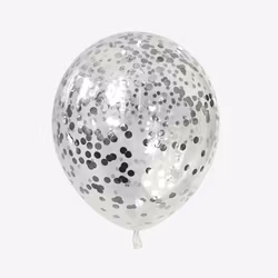 Konfettiballong 28 cm - Silver