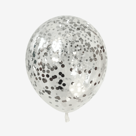 Konfettiballong 28 cm - Silver