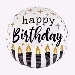 Folieballong - Happy Birthday - Candles