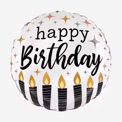 Folieballong - Happy Birthday - Candles