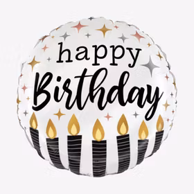 Folieballong - Happy Birthday - Candles