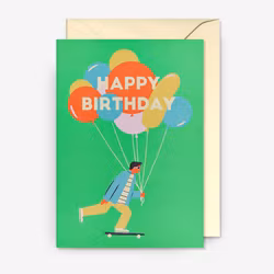 Kort - Skateboarding With Balloons
