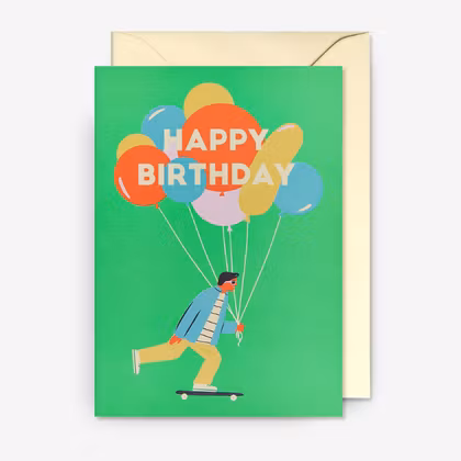 Kort - Skateboarding With Balloons