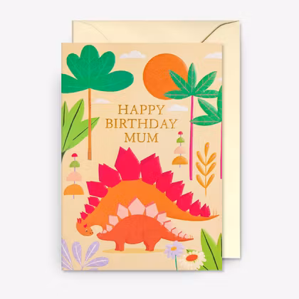 Kort - Happy Birthday Mum Dinosaur