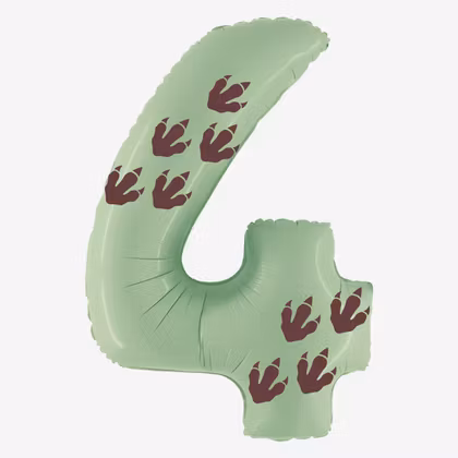 Sifferballong med mönster - Dinosaurie tass