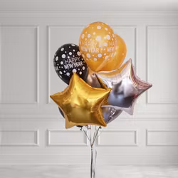 Ballongbukett - Gold & Silver Stars