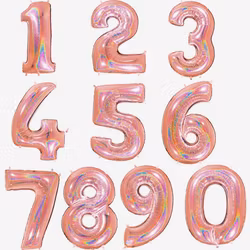 Sifferballonger - Roséguldsglitter