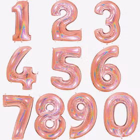 Sifferballonger - Roséguldsglitter