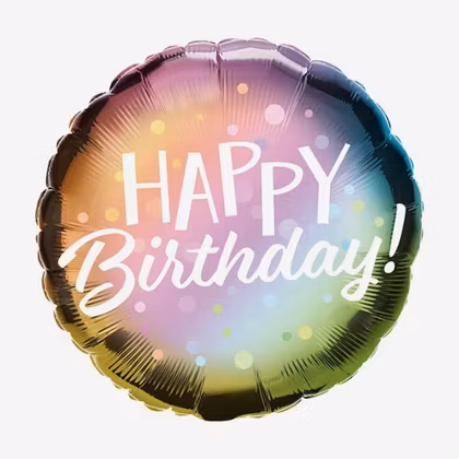 Ballongpost  - Happy Birthday - Metallic Ombre