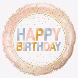 Ballongpost  - Happy Birthday Rose Confetti