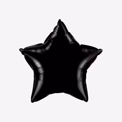 Ballongpost Folieballong - Stjärna Svart