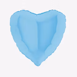 Folieballong - Hjärta Pastellblå