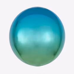 Folieballong - Orbz Ombre Blue & Green