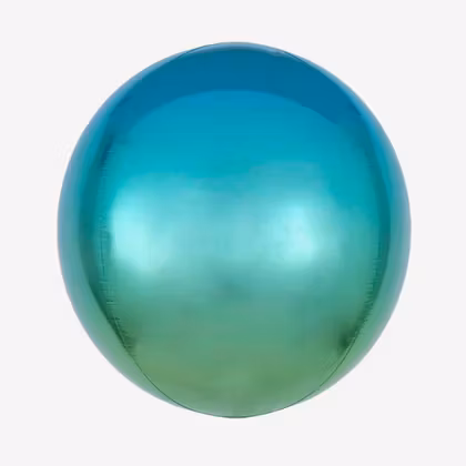 Folieballong - Orbz Ombre Blue & Green