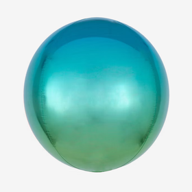 Folieballong - Orbz Ombre Blue & Green